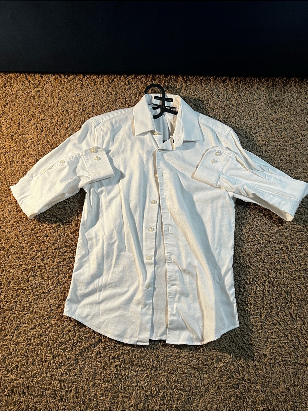 Banana Republic White Long-Sleeve Button-Down Shirt